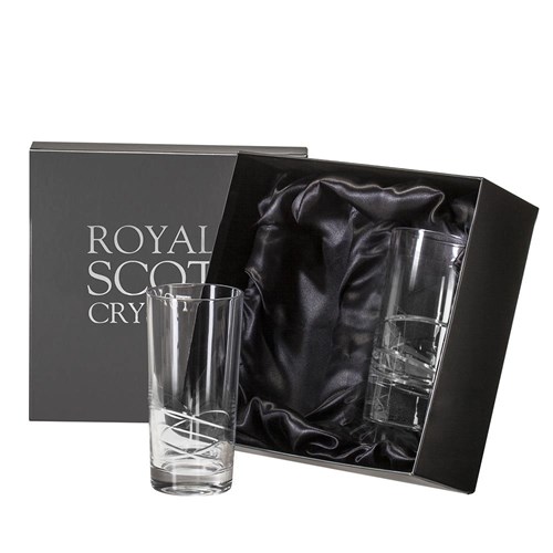 Skye 2 Tall Tumblers 156mm (Presentation Boxed) Royal Scot Crystal - Top-Rated